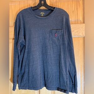 Mens Size M Polo Ralph Lauren Crew Neck Pocket T-Shirt Classic Fit Black Heather